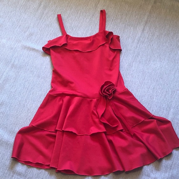 red flamenco style dress